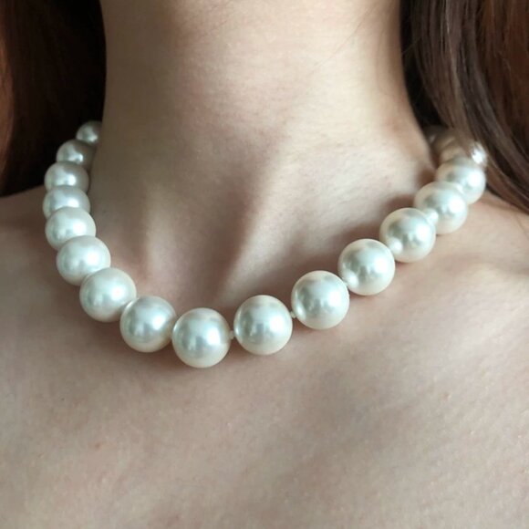 ✨ EXQUISITE BEAUTY! Super Large Australian White Pearl Choker - Picture 2 of 10